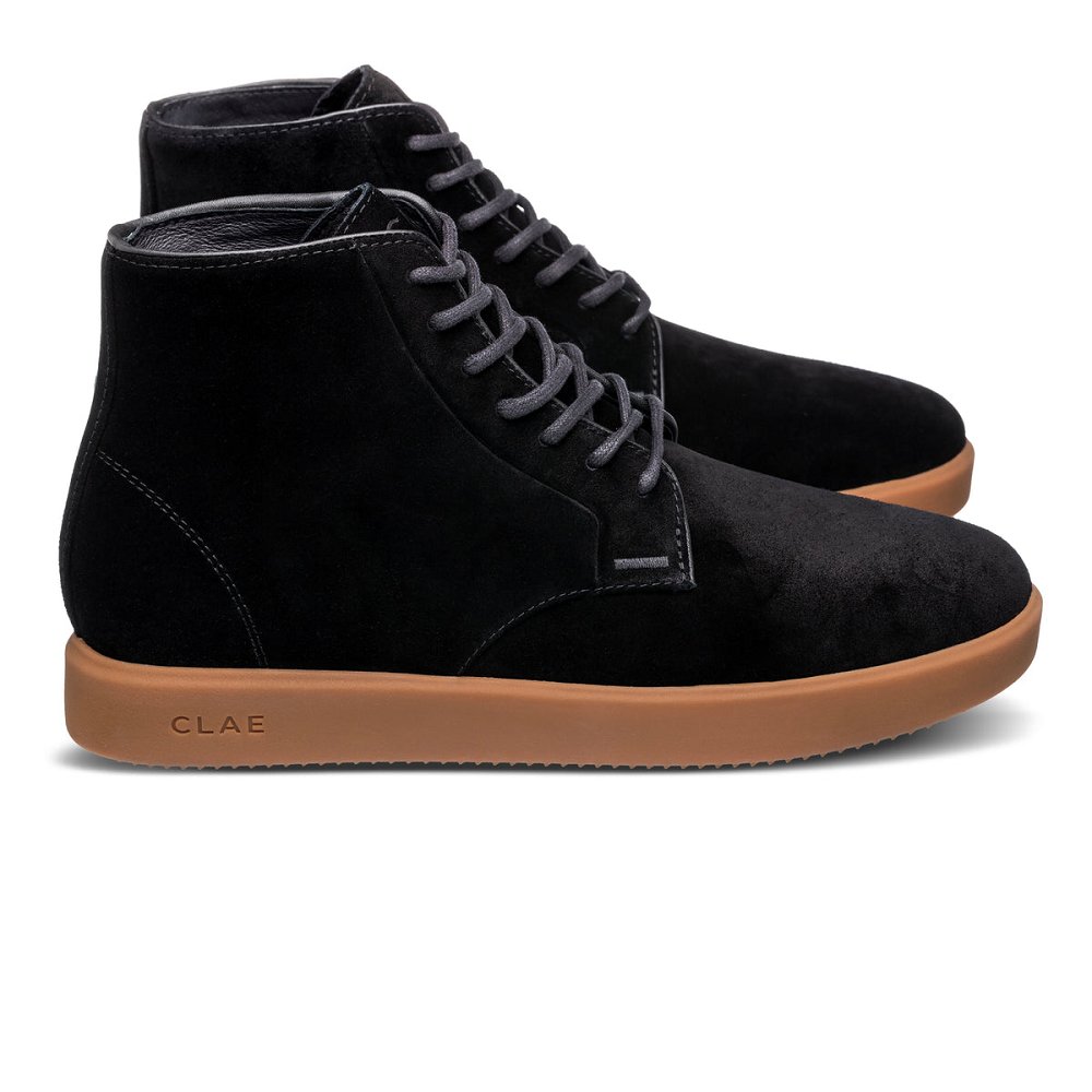 CLAE GIBSON Sneakers Mens USA148-Y03 In Black Suede Gum